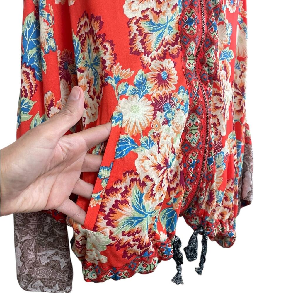 Free People Wildflower Cinched Kimono Jacket Size M/L Boho Indie Eclectic - Picture 6 of 12